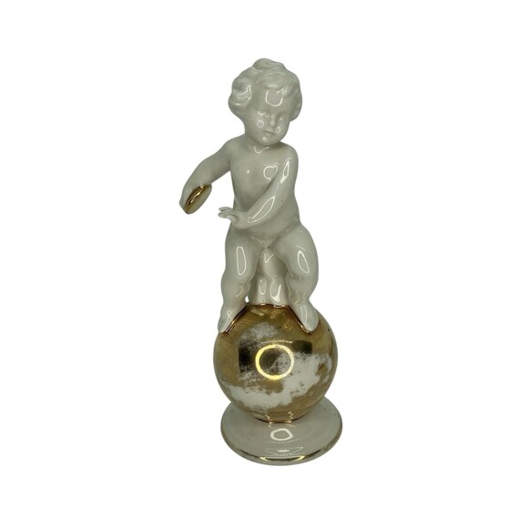 Vintage Discus Disc Throwing Figurine Baby Atlas Germany Statue Trophy Rare - Picture 12 of 14